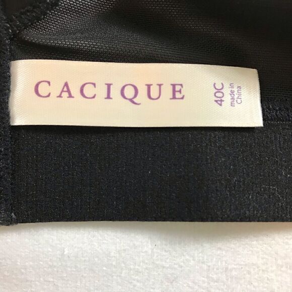 Cacique Black with Polka Dots Bra Size 40C - Picture 4 of 7